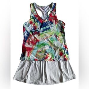 Head White Skort and multicolored tank tennis set